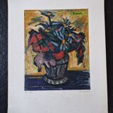 Isis Kischka (1908-1973) - Colour lithograph - Bouquet of flowers