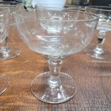 6 old champagne glasses