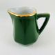 Bistro Coffee Service Cups Saucers and Green Faceted Milk Jug