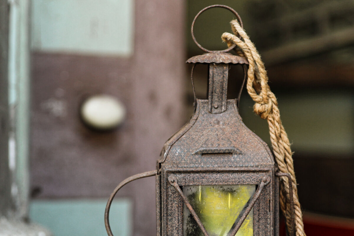 Wrought iron lantern