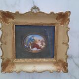 Peinture émaillée/sous verre - Ancien - Signé
