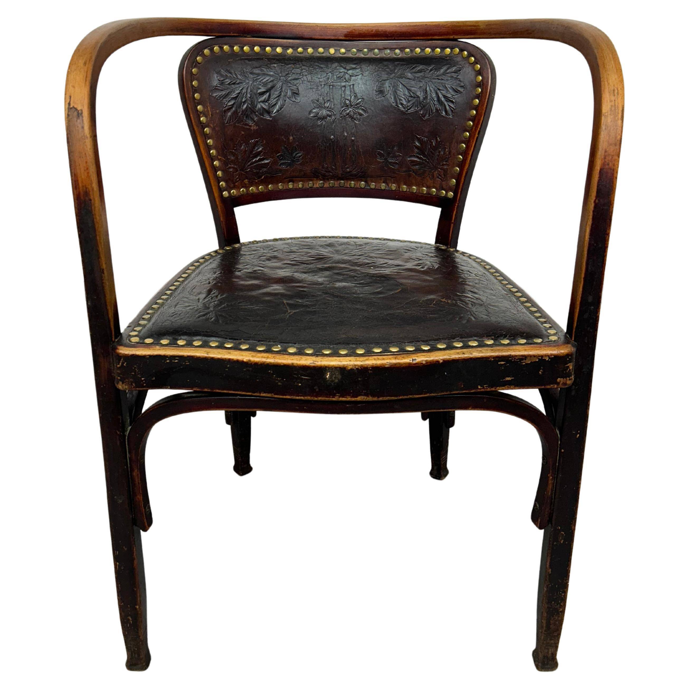 Secession office chair no. 715F by Gustav Siegel for J&J Kohn