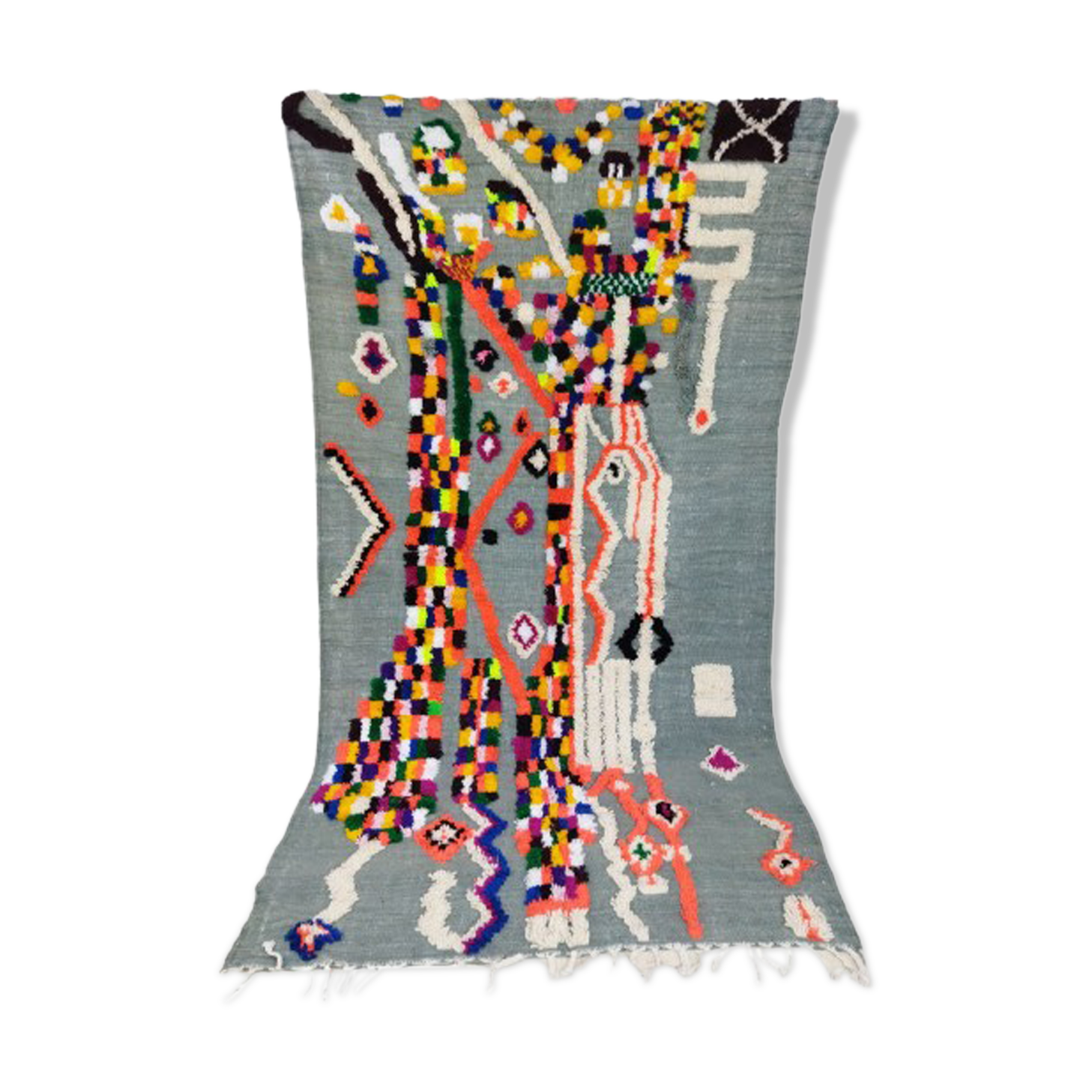 Handmade moroccan berber carpet 263 x 145 cm