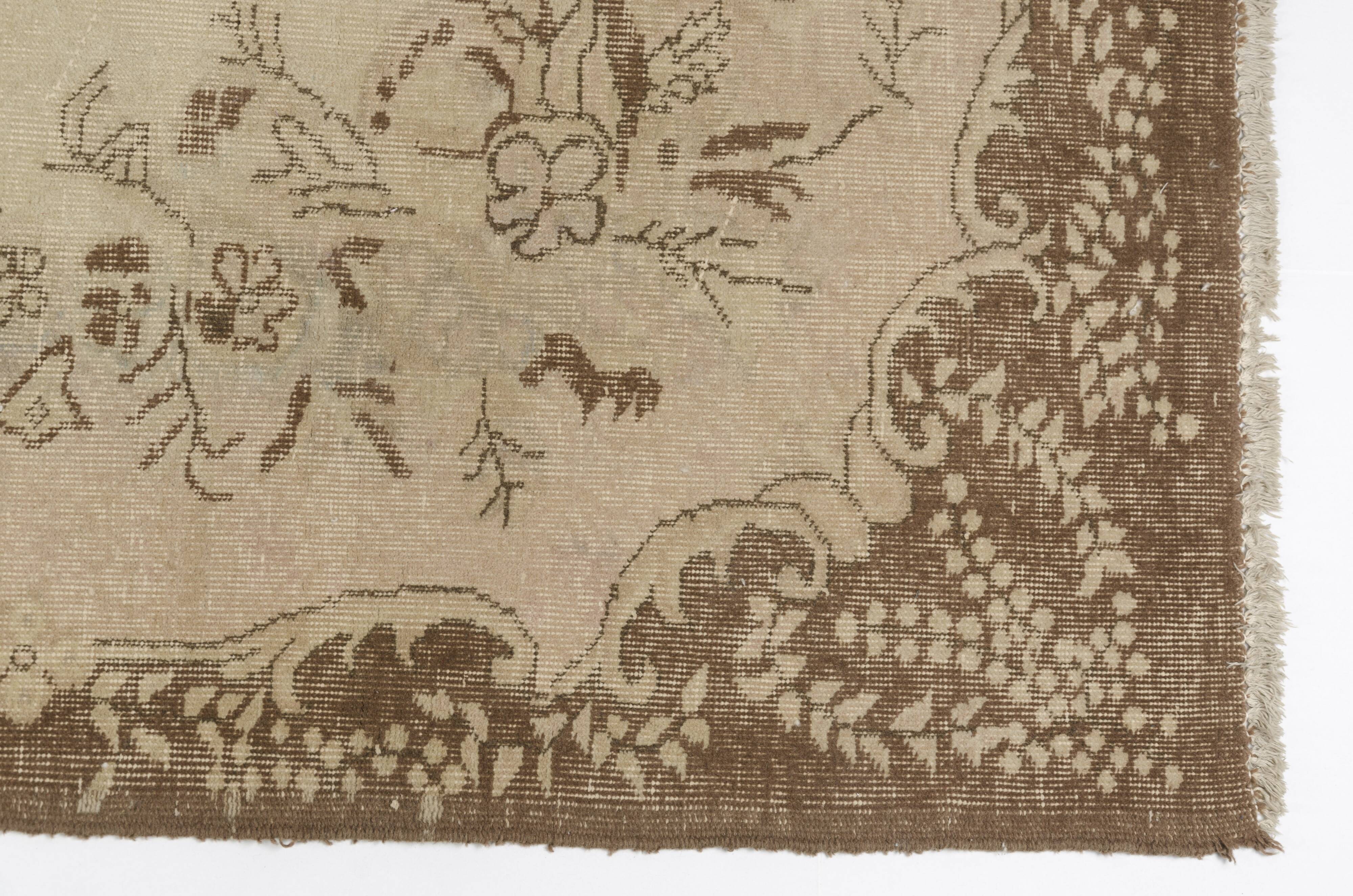 Beige Handknotted Oushak Rug sku 1105