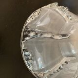 Glass pendant light, braided fabric cable and porcelain ceiling rose