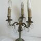 Bronze three-light girandole table lamp