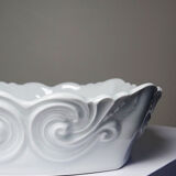 Square coupe/bowl in celadon porcelain, vintage Limoges from the 50s to 70s.