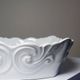 Square coupe/bowl in celadon porcelain, vintage Limoges from the 50s to 70s.