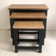 Nesting tables brutalist style solid oak 1960s