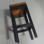 3 x tabourets de construction en chêne années 1960