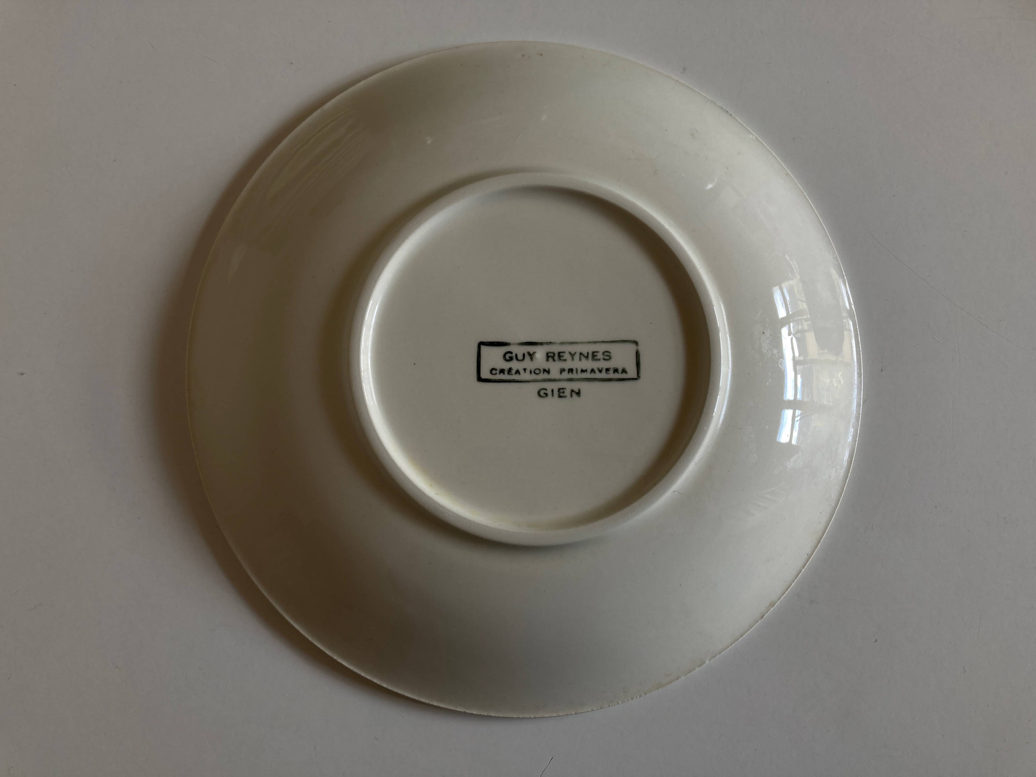 Set of 8 plates by Gien for Atelier Primavera 1960 Anchor