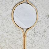 Rattan mirror in the style of Louis Sognot, France, 1950