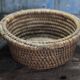 Old wicker basket, straw and bramble, woven basket, countryside.