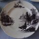 Old flat plates in earthenware iron and compotier