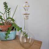 Glass carafe with gold trim