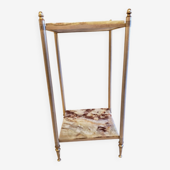 Brass and marble side table