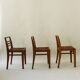 3 chairs model 103 with a lattice seat by René Gabriel, 1940s