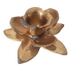 Bougeoir fleur vintage en laiton doré