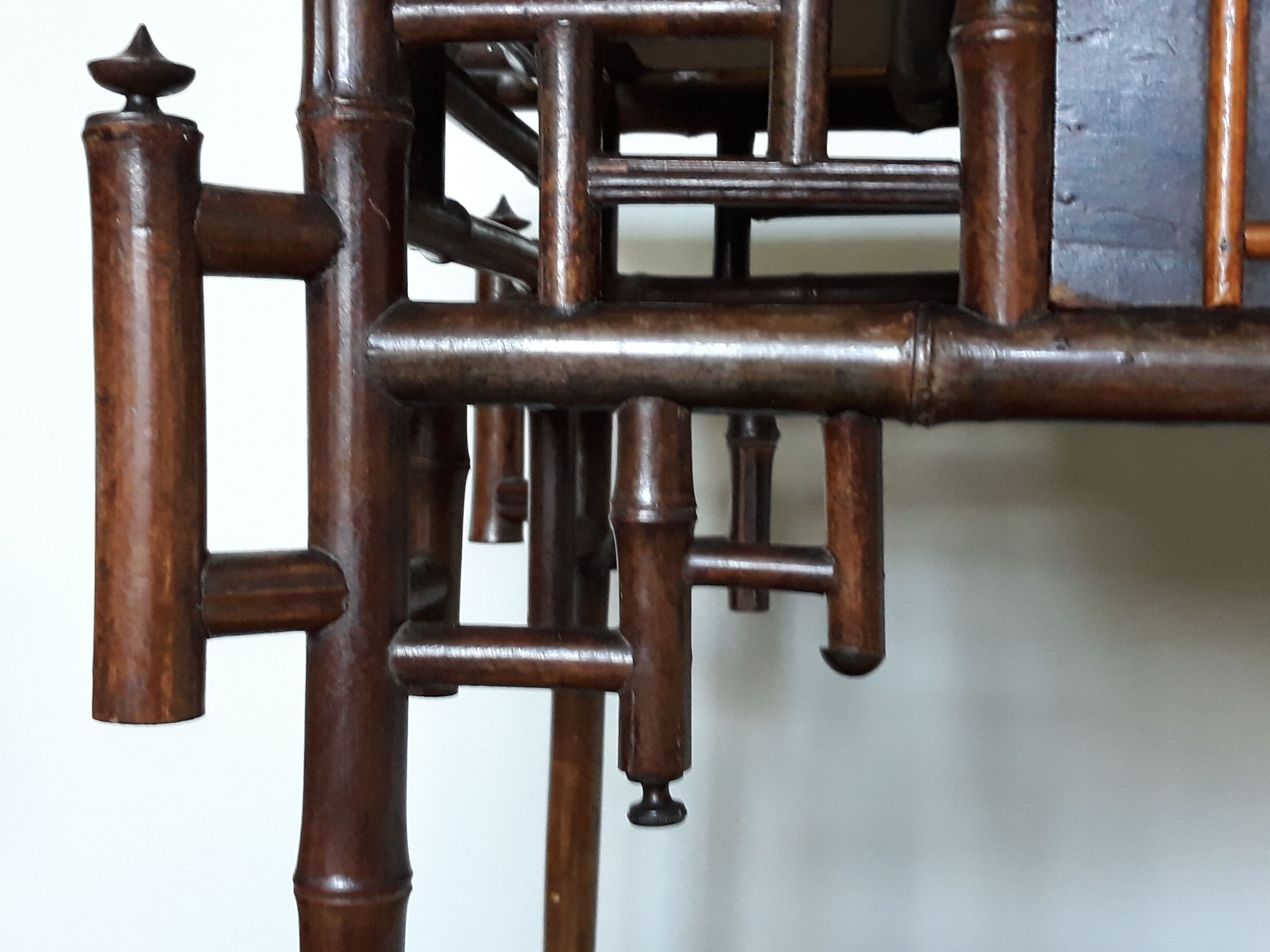 Bamboo and ceramic console Perret and Vibert