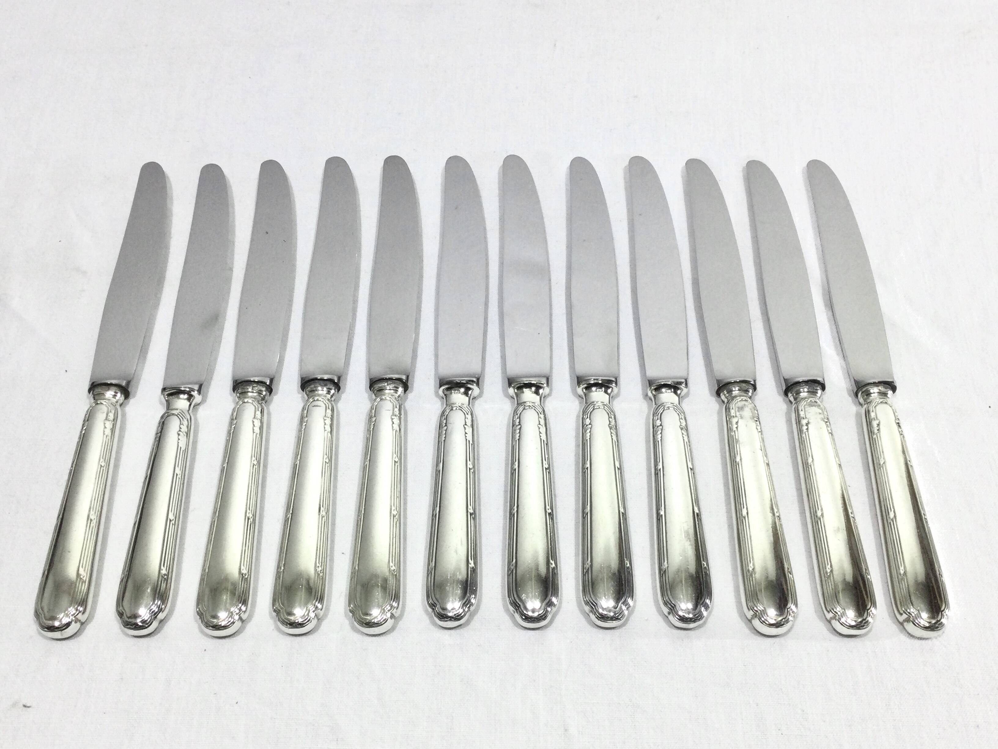 Ercuis – 12 silver-plated knives