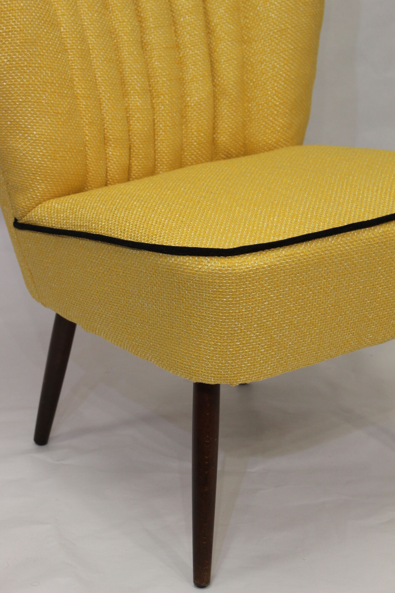 50s vintage cocktail armchair "yellow lelievre fabric