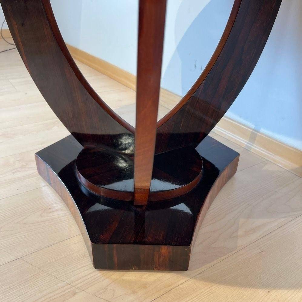 Art Deco Round Side Table in Rosewood Veneer, France, 1930s