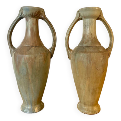 Paire de vases amphores céramique Gilbert Métenier