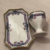 Coquetier and its Limoges Art Deco earthenware tray
