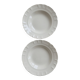 Pair of antique ivory faience deep plates ADP Luxcerae