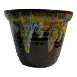 Cache pot barbotine Poët Laval France Vannerie