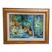 Peinture huile sur toile "PARISIENNE" 50x70 Cm Années 60 70 BELLE EPOQUE