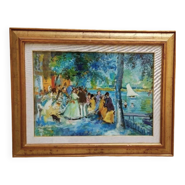Peinture huile sur toile "PARISIENNE" 50x70 Cm Années 60 70 BELLE EPOQUE