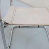 6 Fasem Italia chrome and white leather chairs