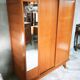 Vintage Scandinavian wardrobe, tapered legs, sliding door.