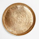Moroccan tea table in brass and wood from 1960-1970.