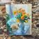 Still life bouquet and fan, painting on canvas