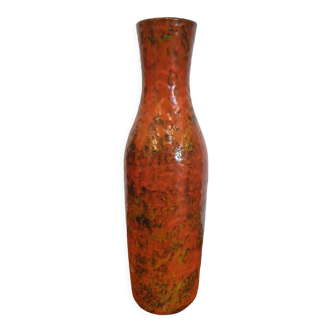 Vintage orange ceramic vase 1950 1960