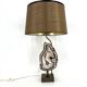 Lampe de table vintage en tranches d'agate en laiton, années 1970