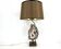 Lampe de table vintage en tranches d'agate en laiton, années 1970