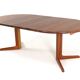 Round 2x extendable Danish Design teak dining table 'Krageris'