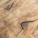 Wooden and black side table