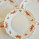 Set of 8 dessert plates opaline pink patterns Arcopal France Vintage
