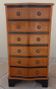 Louis XVI style chest of drawers in wood and cherry veneer.