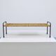Carl Aubock side table, flower bench, iron, rattan, wicker, Austria, 1950s