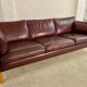 Mid-century modern Arne Norell Swedish burgundy leather sofa – 1960s