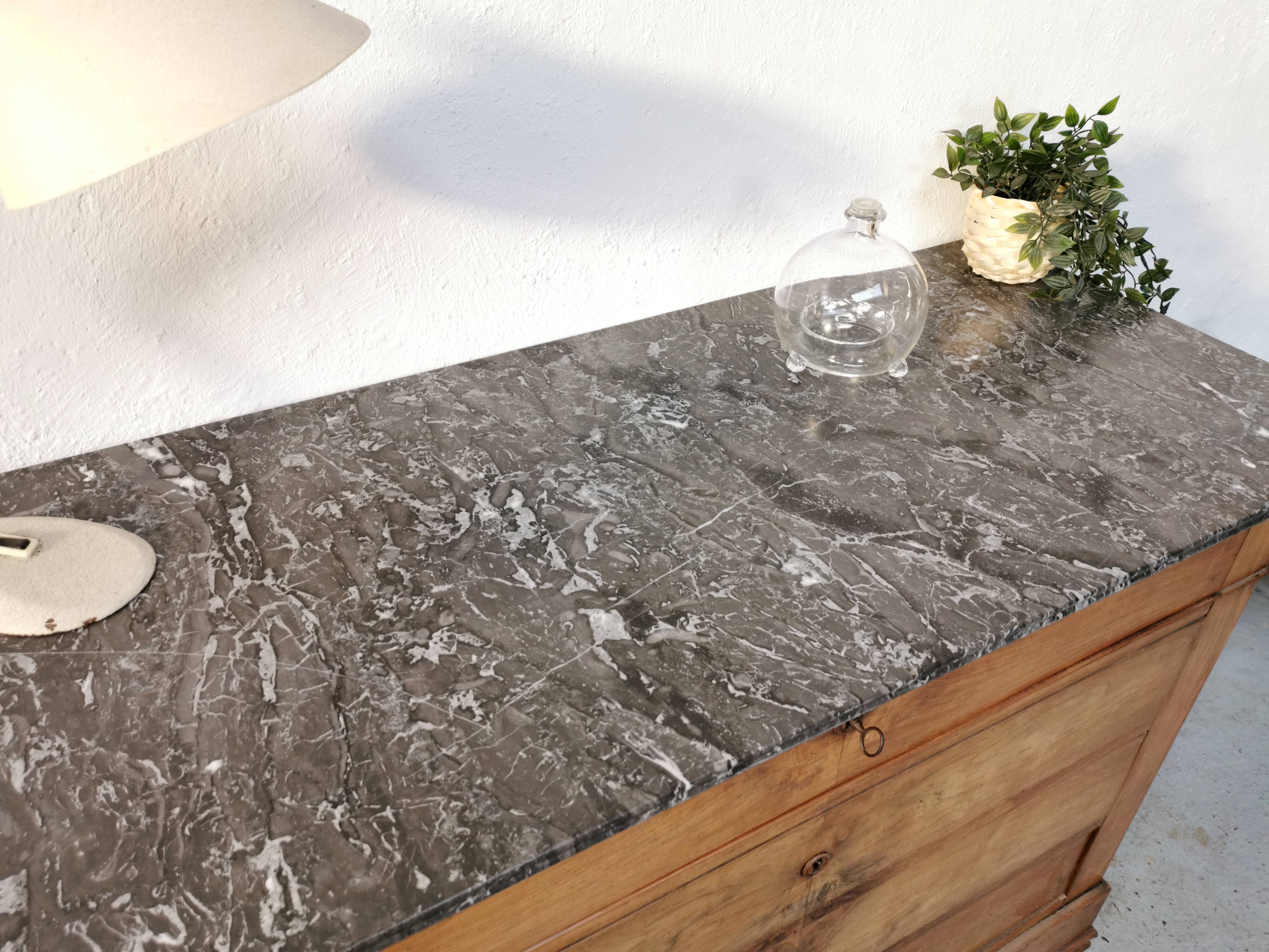 Louis Philippe walnut and marble dresser