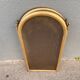 Antique brass fireplace screen from 1920, vintage spark guard.