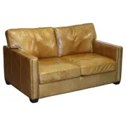 Halo Viscount Two-Seater Sofa in Tanned Leather by Timothy Oulton