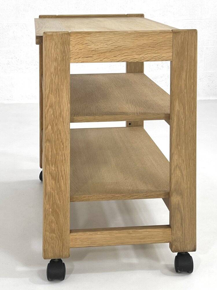 Oak Serving Trolley Attributed to Guillerme and Chambron for Votre Maison, 1960s