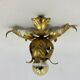 Hollywood regency gold leaf flower light , 1970s